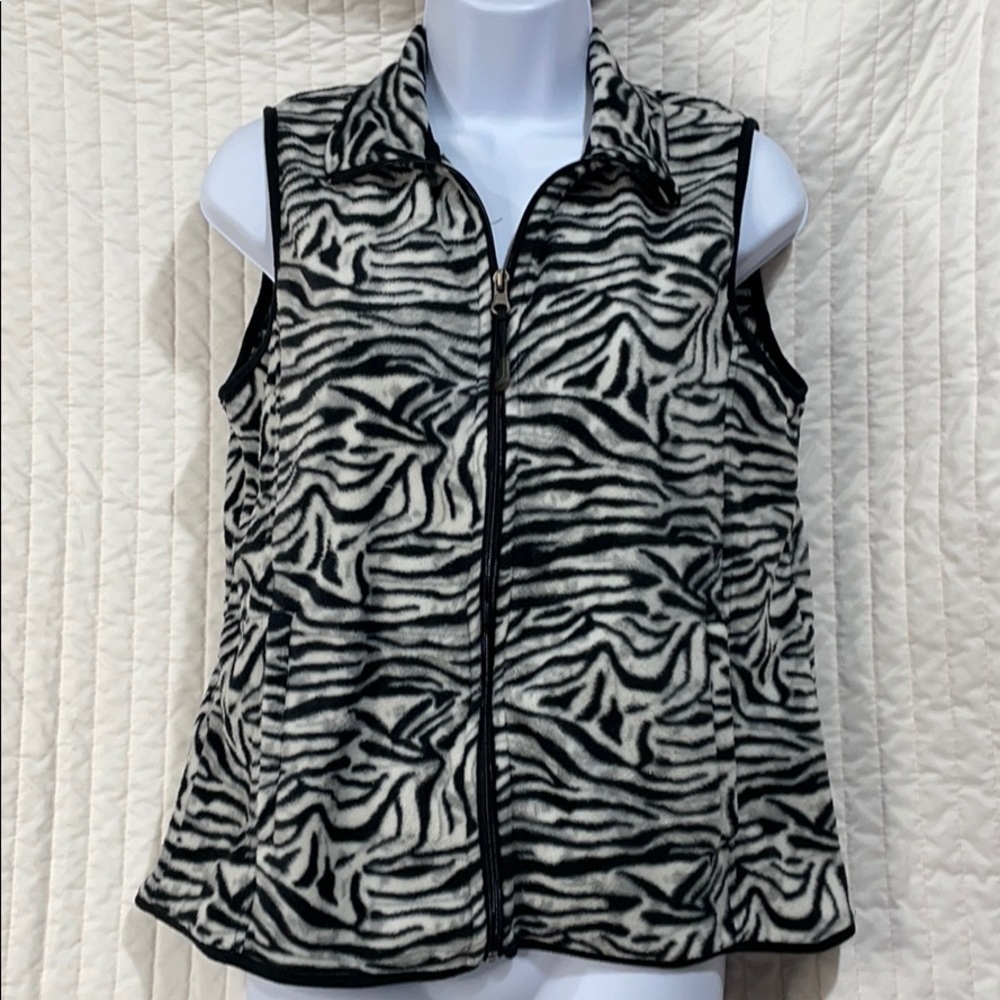 REBECCA MALONE Zebra Animal Print Vest